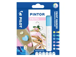 Produktfoto för Marker Pilot Pintor Pastel Mix Medium 1,4 mm med 6 stk. ass. farver