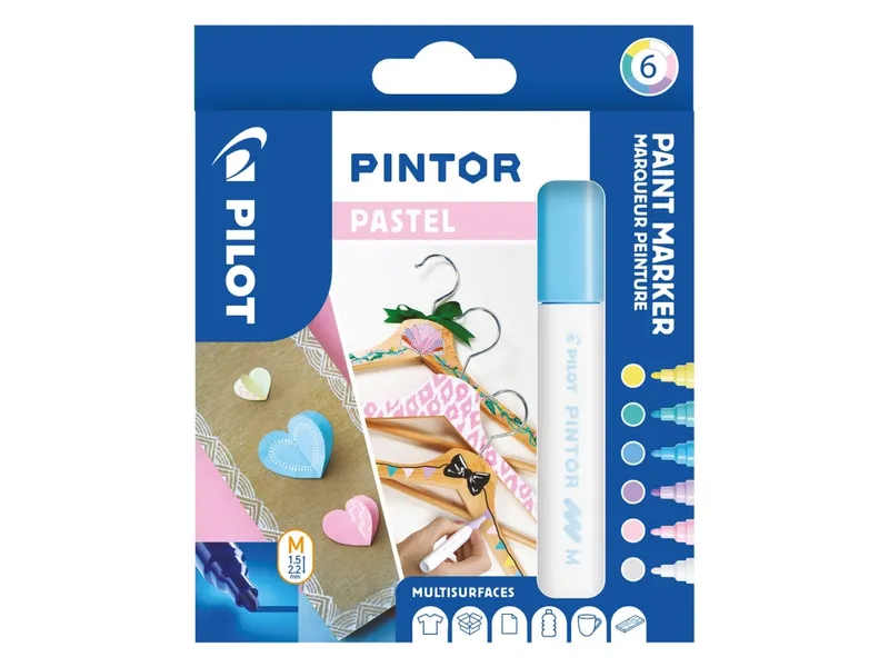 Alternativ bild 0 för Marker Pilot Pintor Pastel Mix Medium 1,4 mm med 6 stk. ass. farver