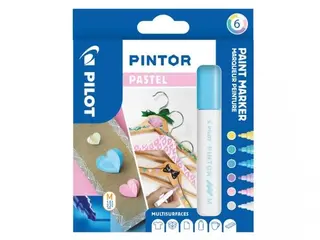 Produktfoto för Marker Pilot Pintor Pastel Mix Medium 1,4 mm med 6 stk. ass. farver