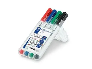 Produktfoto för Marker Staedtler Lumocolor® 341 WP4 Compact 1-2 mm med 4 stk. ass. farver i etui