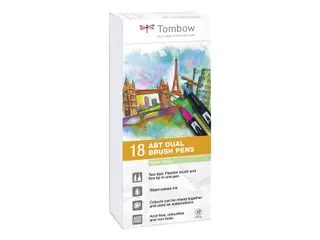Produktfoto för Marker Tombow ABT Dual Brush 18P-5 pastellfärger (18 st.)