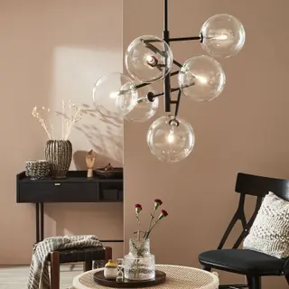 Produktfoto för Markslöjd - Andrew 6 Taklampa Black/Clear Markslöjd