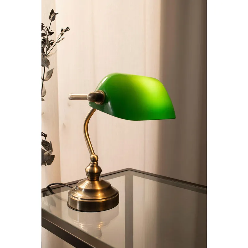 Bild 2 för Markslöjd - Bankers Bordslampa 25 cm Oxide/Green Markslöjd