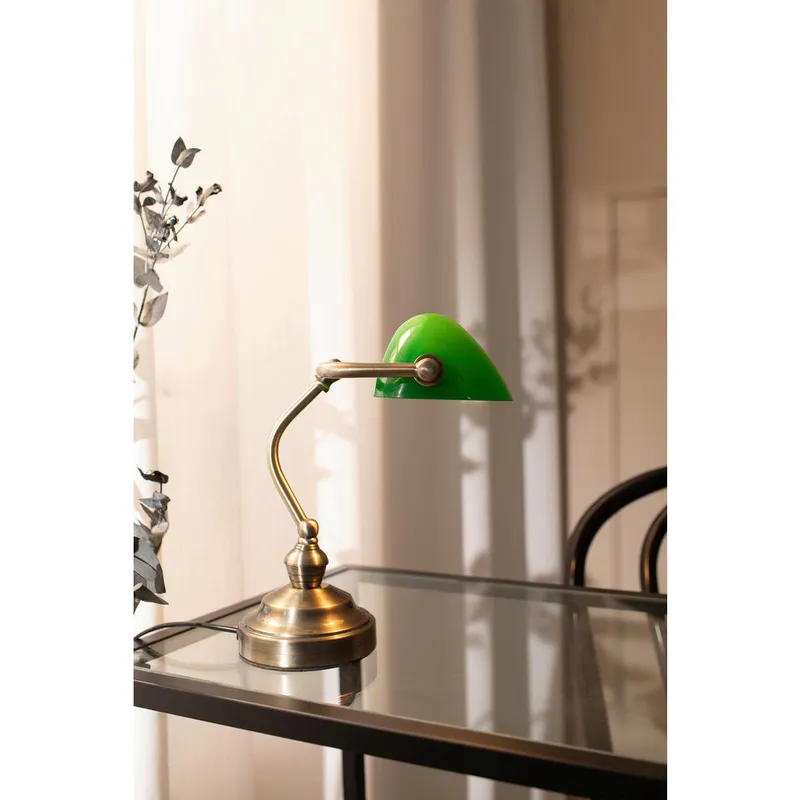 Bild 3 för Markslöjd - Bankers Bordslampa 25 cm Oxide/Green Markslöjd