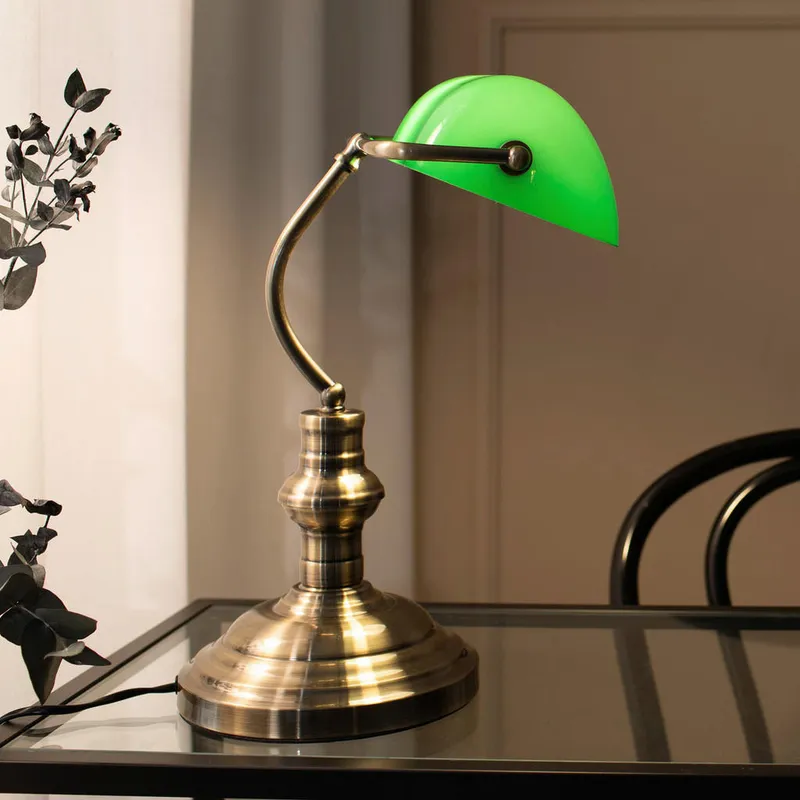 Bild 5 för Markslöjd - Bankers Bordslampa 25 cm Oxide/Green Markslöjd