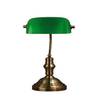 Produktfoto för Markslöjd - Bankers Bordslampa 42 cm Oxide/Green Markslöjd