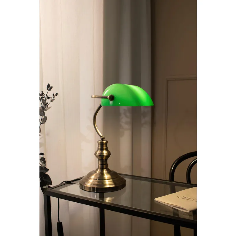 Bild 2 för Markslöjd - Bankers Bordslampa 42 cm Oxide/Green Markslöjd