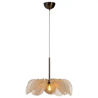 Produktfoto för Markslöjd - Styrka Taklampa Ø63 Beige/ Antique Brass/Amber Markslöjd
