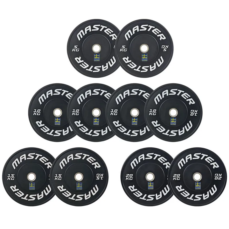 Bild 1 för Master Fitness Bumper Set 120 kg SkiTeam, Viktskiva Bumper
