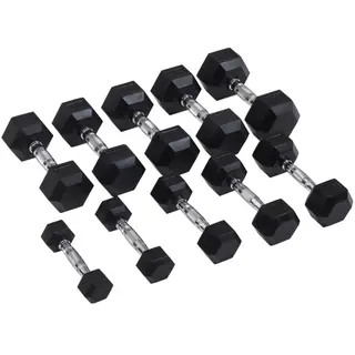 Produktfoto för Master x Kraftmark Gummi/Krom, Hexhantel