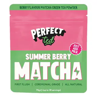 Produktfoto för Matcha-te med jordgubbssmak PerfectTed, 75 g