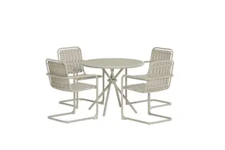 Produktfoto för Matgrupp Chios 90 cm med 4 Stolar Utomhus - Beige