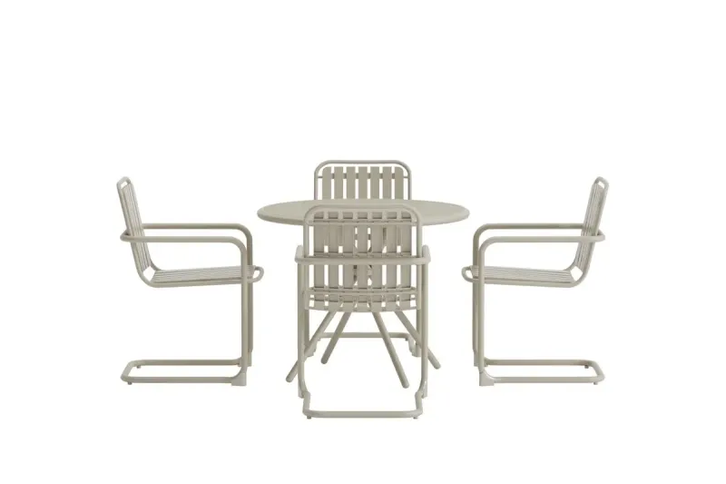 Bild 2 för Matgrupp Chios 90 cm med 4 Stolar Utomhus - Beige