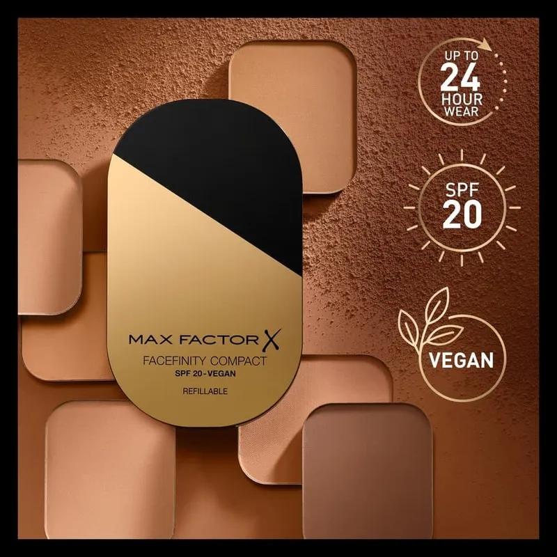 Bild 4 för Max Factor Facefinity Refillable Compact 001 Porcelain