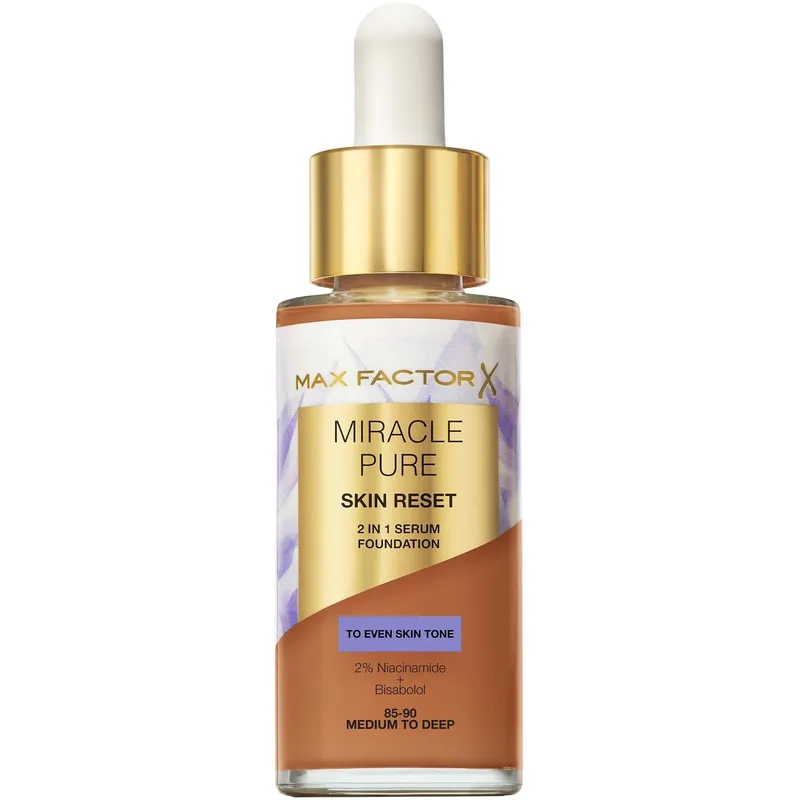 Bild 1 för Max Factor Miracle Pure 2in1 Skin Reset Serum Foundation 85-90 Medium