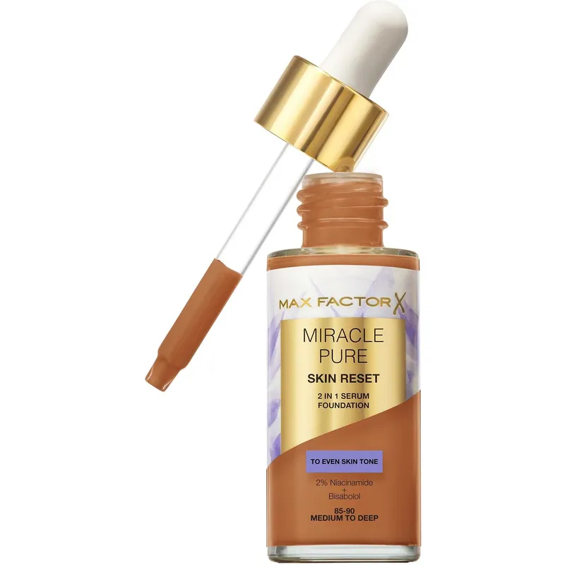 Bild 2 för Max Factor Miracle Pure 2in1 Skin Reset Serum Foundation 85-90 Medium