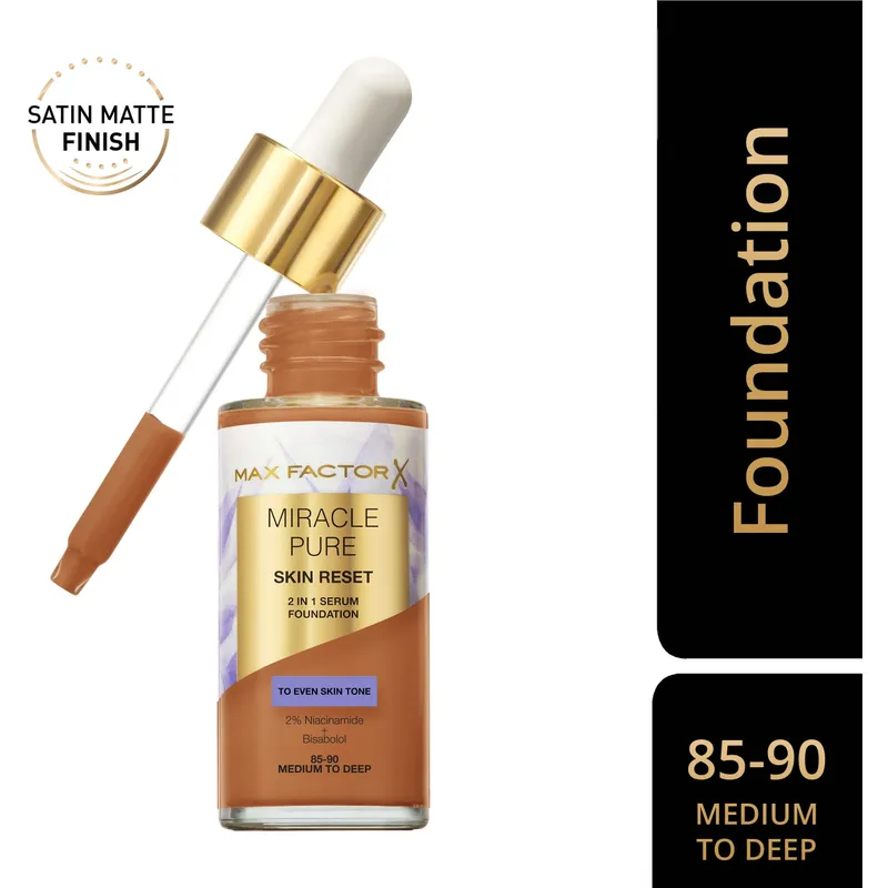 Bild 2 för Max Factor Miracle Pure 2in1 Skin Reset Serum Foundation 85-90 Medium