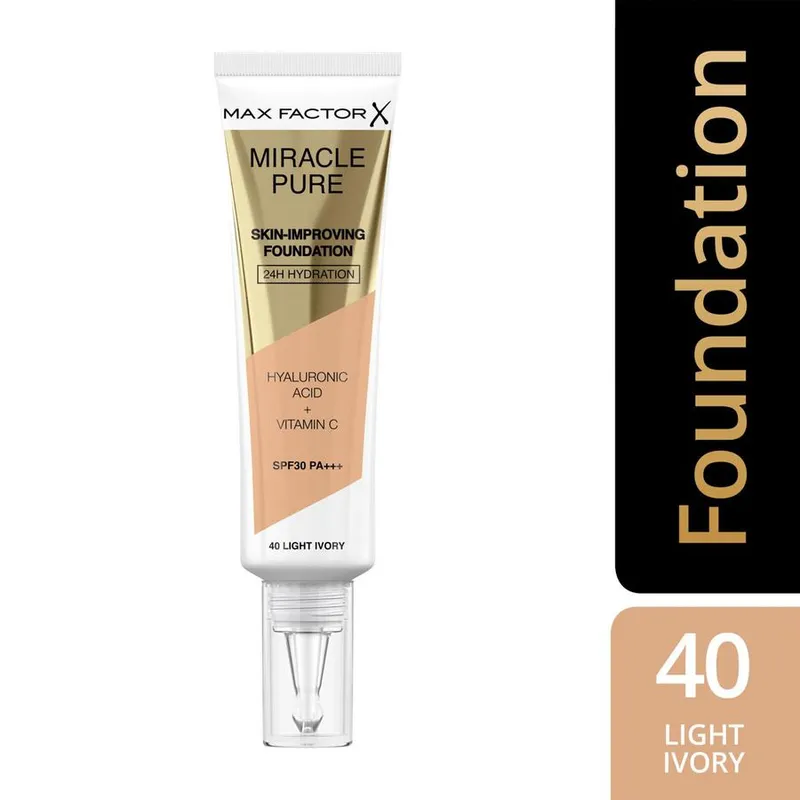 Bild 4 för MAX FACTOR Miracle Pure Foundation 40 Light ivory