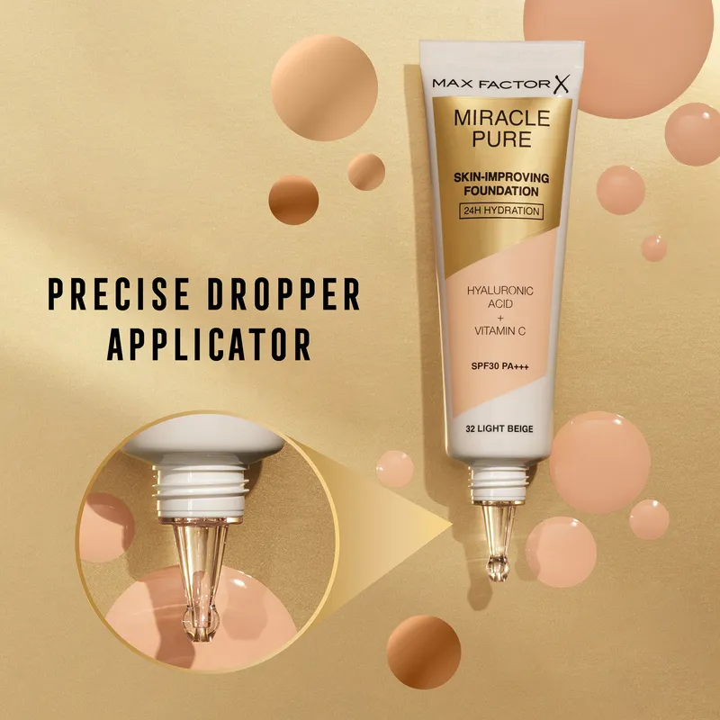 Bild 2 för MAX FACTOR Miracle Pure Foundation 82 deep bronze