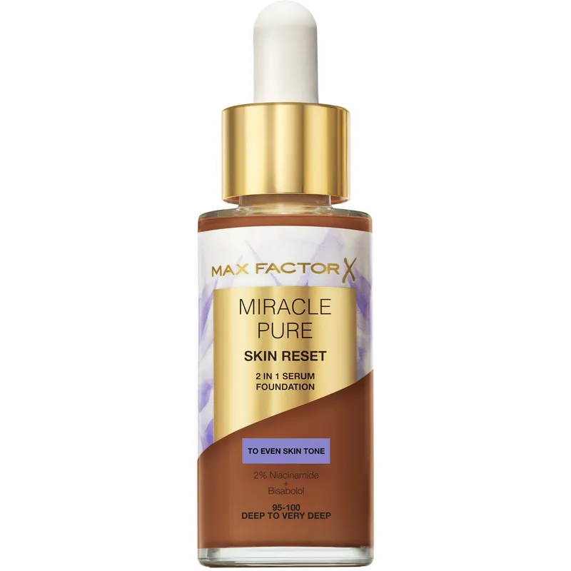 Bild 1 för Max Factor Miracle Pure Skin Reset 2 In 1 Serum Foundation Deep T