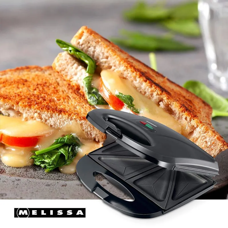 Bild 2 för MELISSA Sandwich Maker | 750 W | Sandwichplattor | Automatisk temperaturkontroll | Non-stick-beläggning | Svart