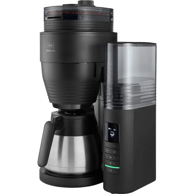 Bild 2 för Melitta Aromafresh PRO, Droppande kaffebryggare, 1,25 l, Kaffebönor, Malat kaffe, Inbyggd kvarn, 1080 W, Svart