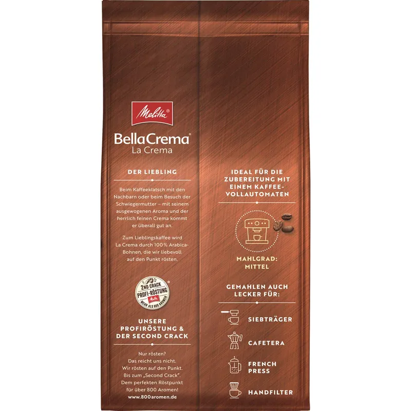 Bild 2 för Melitta BellaCrema kaffebönor LaCrema
