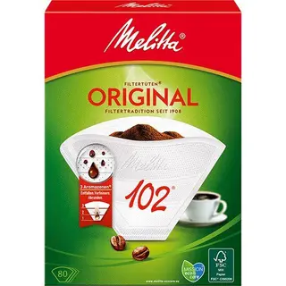 Produktfoto för Melitta Kaffefilter 102/80 Vit