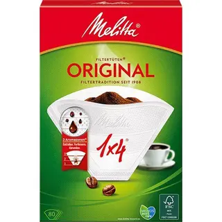Produktfoto för Melitta Kaffefilter 1x4/80 Vit