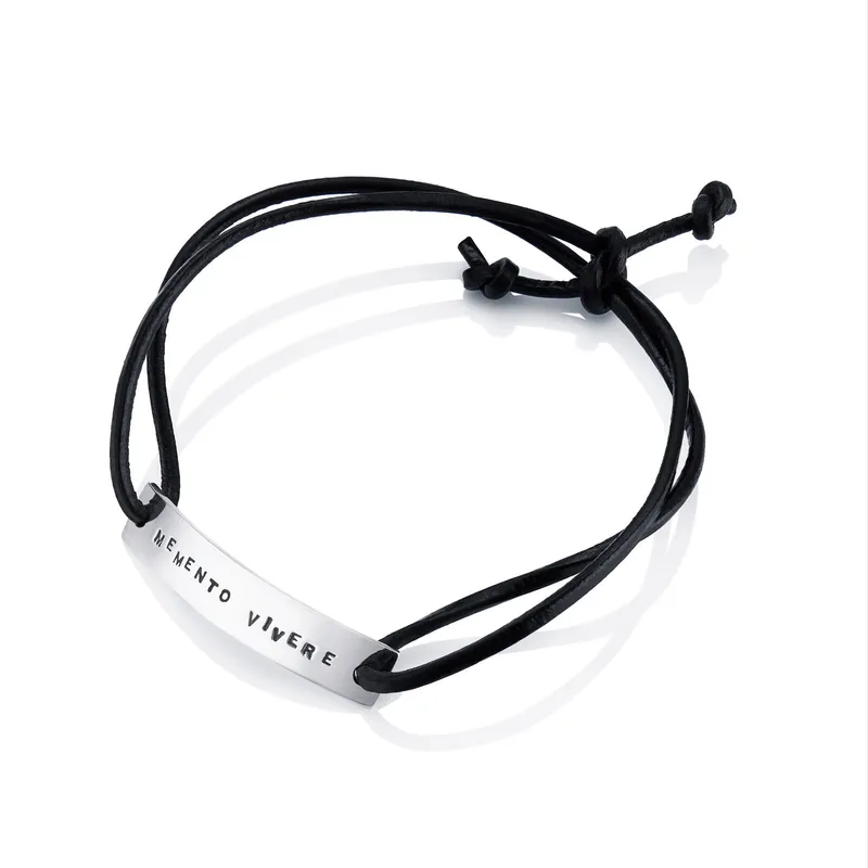 Alternativ bild 0 för Memento Leather Armband Silver
