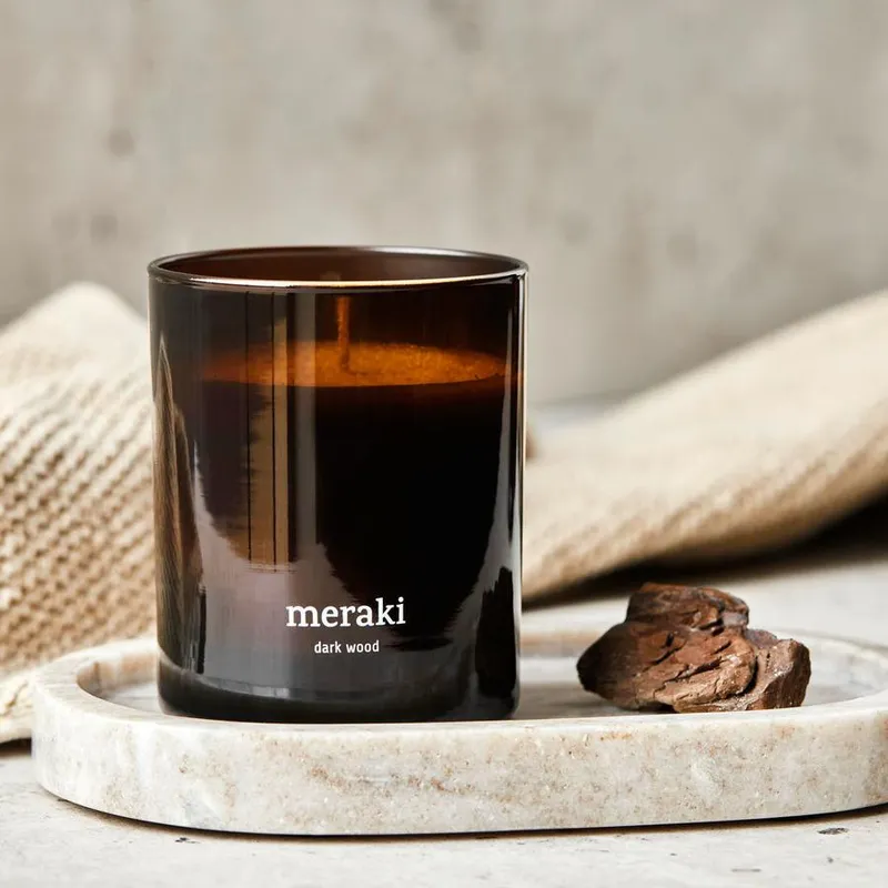 Bild 3 för Meraki Dark Wood Scented Candle  Medium