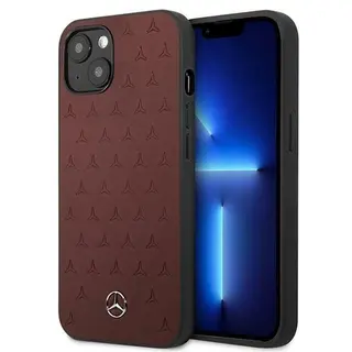 Produktfoto för Mercedes Läder Stars Pattern Skal iPhone 13 Mini - Röd