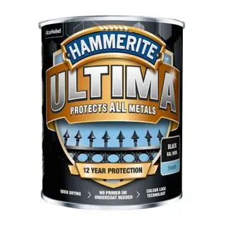 Produktfoto för METALLFÄRG ULTIMA SMOOTH BLACK HAMMERITE 0,75L | Beijerbygg Byggmaterial