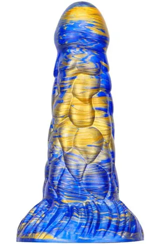 Produktfoto för Metallic Fantasy Dildo Cyrix Blue/Gold 18,5 cm Dragon dildo