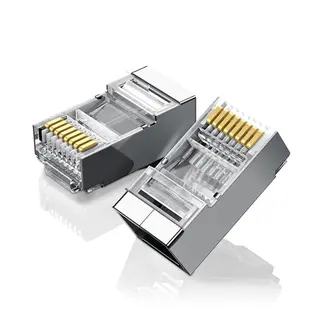 Produktfoto för Metalowa wtyczka RJ45 UGREEN Ethernet, 8P/8C, Cat.6, UTP (10szt.)