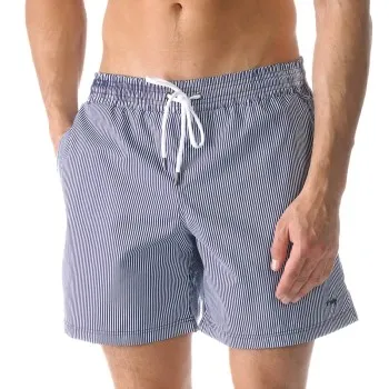 Alternativ bild 0 för Mey Badbyxor Beachport Swim Shorts Vit/Blå polyester Medium Herr