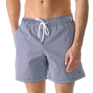 Produktfoto för Mey Badbyxor Beachport Swim Shorts Vit/Blå polyester Small Herr