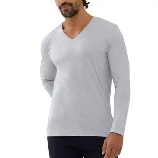 Produktfoto för Mey Dry Cotton Colour Long Sleeves Gråmelerad XX-Large Herr
