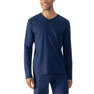 Produktfoto för Mey Solid Night Long-Sleeved T-Shirt Mörkblå bomull Medium Herr