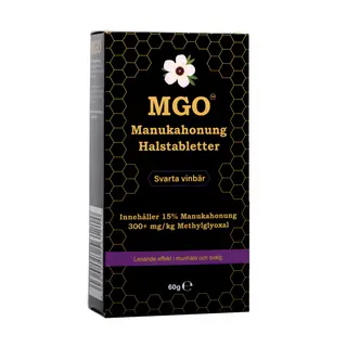 Produktfoto för MGO Manukahonung Halstabletter Svarta vinbär 300+ 60 g