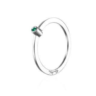 Produktfoto för Micro Blink - Green Emerald Ring Silver 15.00 mm