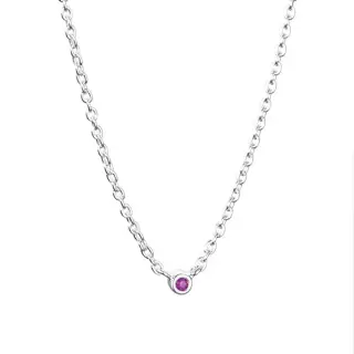 Produktfoto för Micro Blink - Pink Sapphire Halsband Silver 40-45 cm