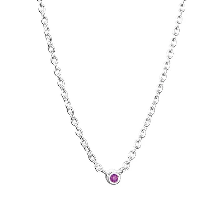 Alternativ bild 0 för Micro Blink - Pink Sapphire Halsband Silver 40-45 cm