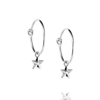 Produktfoto för Micro catch a falling star hoops Örhänge Silver