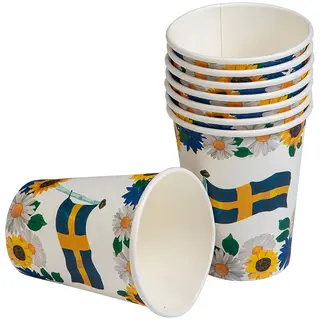 Produktfoto för Midsommar Pappersmugg 8-pack