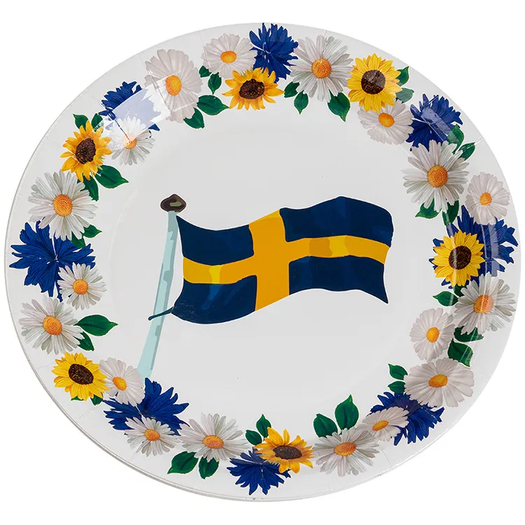 Alternativ bild 0 för Midsommar Papperstallrik 8-pack