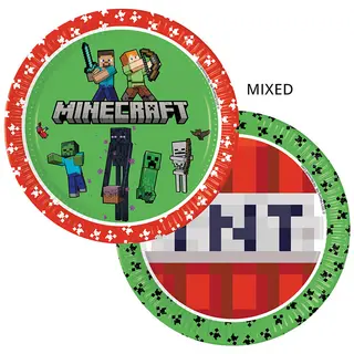 Produktfoto för Minecraft papperstallrikar, 23 cm