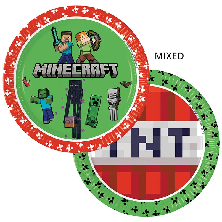 Alternativ bild 0 för Minecraft papperstallrikar, 23 cm