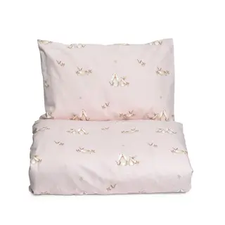 Produktfoto för Mini Dreams påslakanset spjälsäng, bunny rosa