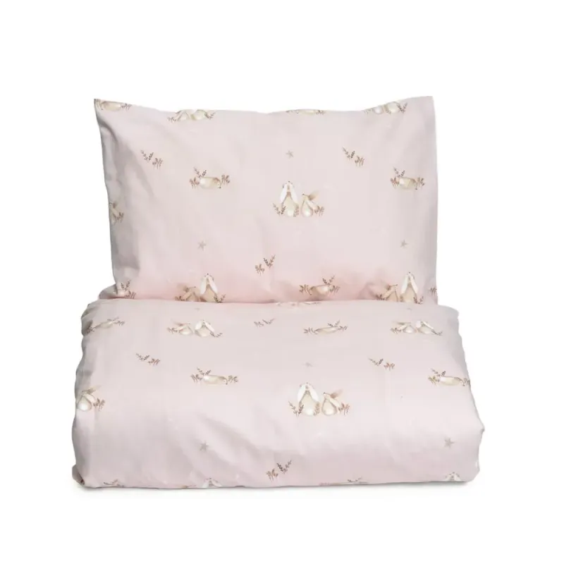 Alternativ bild 0 för Mini Dreams påslakanset spjälsäng, bunny rosa